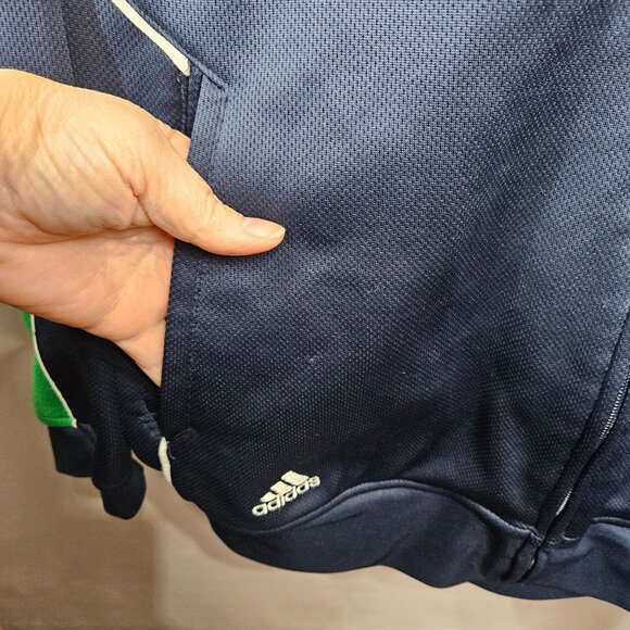 Men Track Jacket Addidas Notre Dame L Hooded Full Zip Fighting Irish Embroidered - Picture 4 of 8